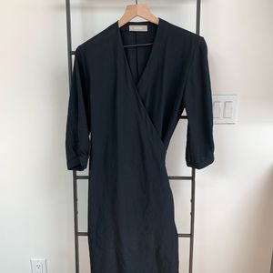 Everlane Japanese GoWeave Long-Sleeve Mini Wrap Dress
